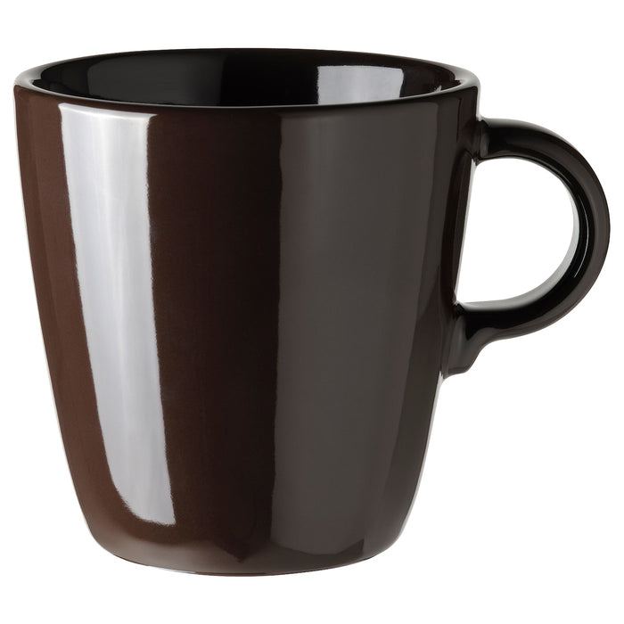 FARGKLAR Mug, glossy brown, 37 cl