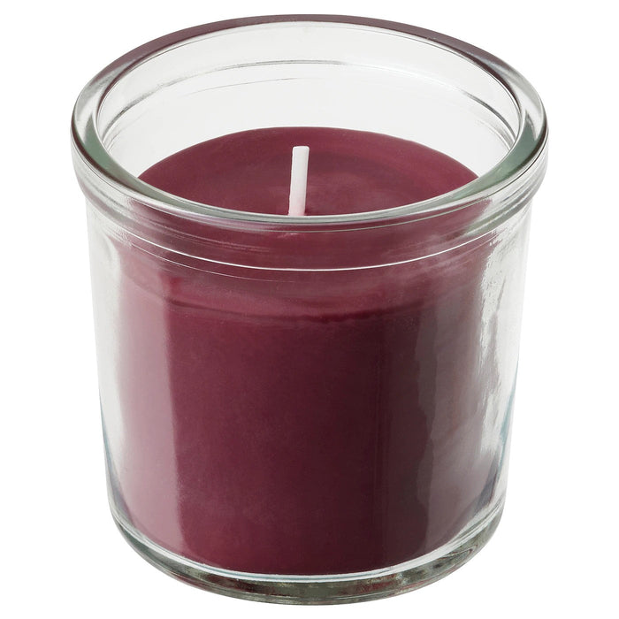 STORTSKON Scented candle in glass, Berries/red 20 hr