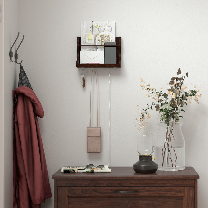 LEVLA Wall organiser, dark brown 28x9x21 cm