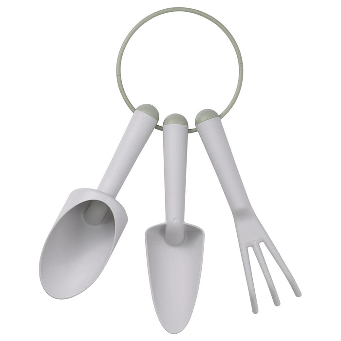 GRASMARO 3-piece gardening set, in/outdoor light grey/light green