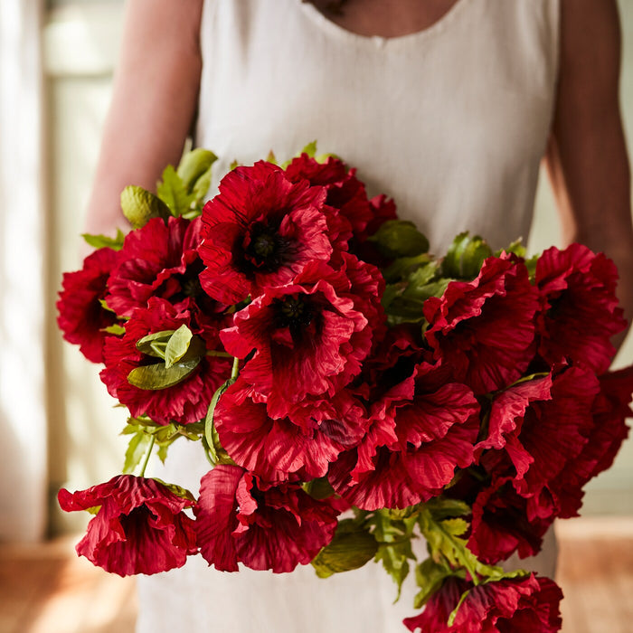 ANLEDNING Artificial flower, Poppy red 40 cm