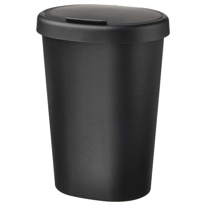 HOLASS Bin with lid, black, 8 l