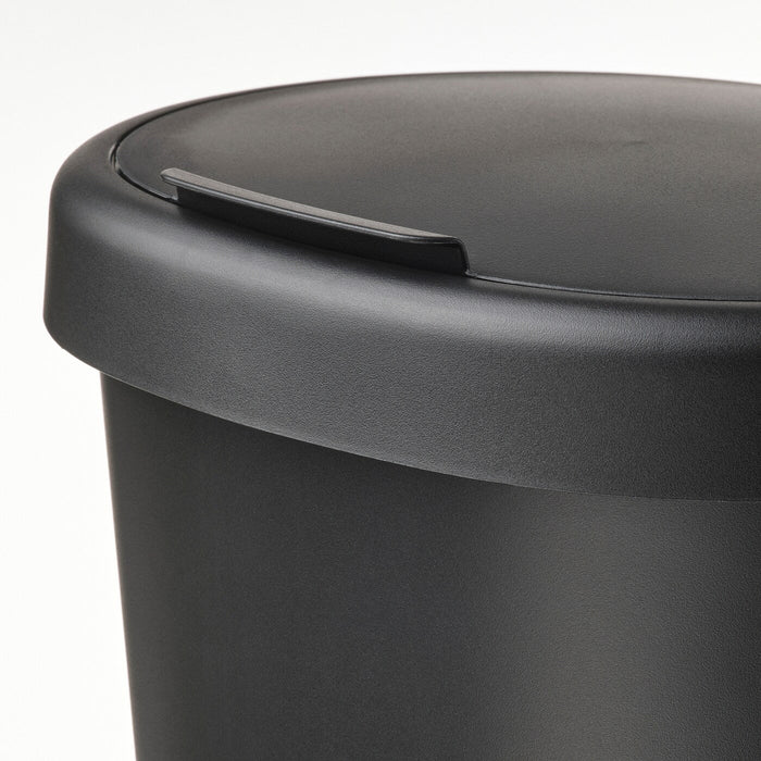 HOLASS Bin with lid, black, 8 l