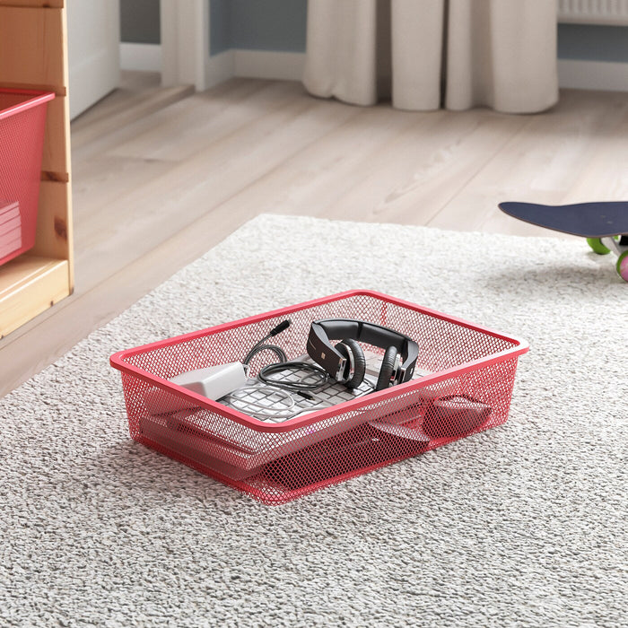 TROFAST Mesh storage box, light red, 42x30x10 cm