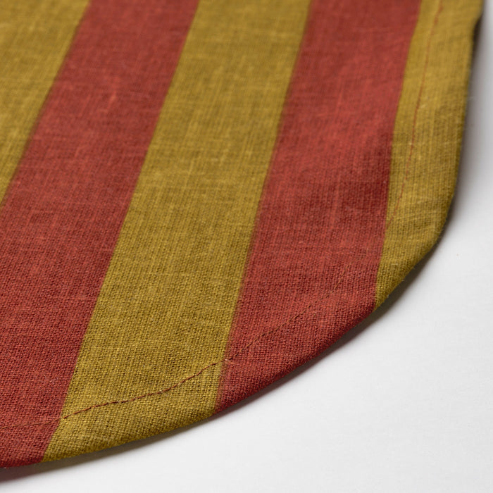 KROSAMOS Place mat, striped/yellow red-brown, 45x35 cm