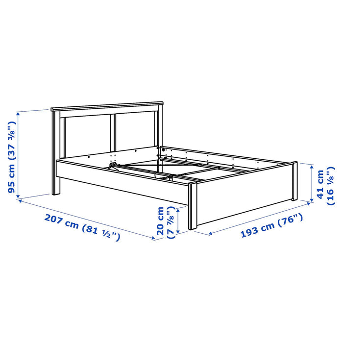 SONGESAND Bed frame, white/LurOy, 180x200 cm