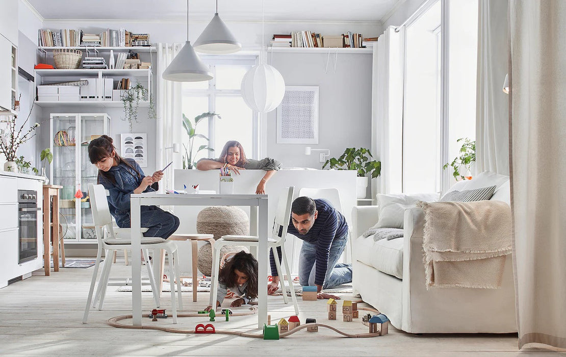 MELLTORP Table, white, 125x75 cm