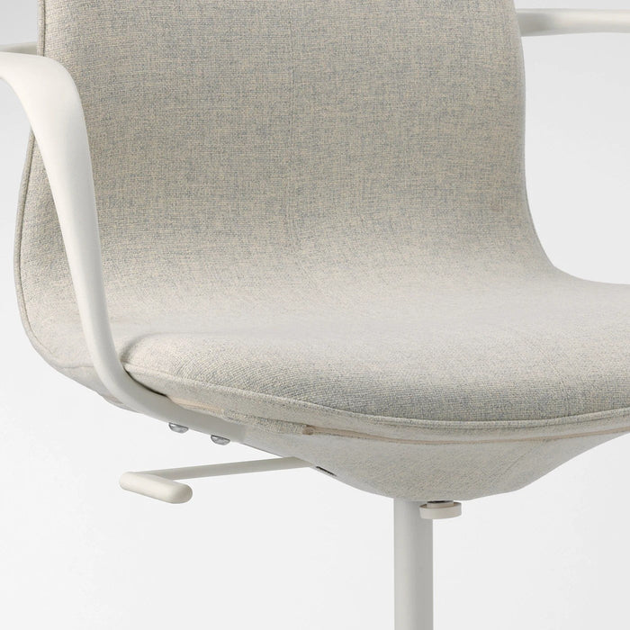 LANGFJALL Conference chair with armrests, Gunnared beige/white