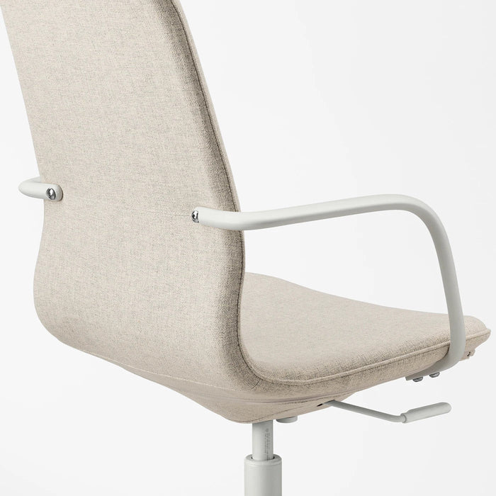 LANGFJALL Conference chair with armrests, Gunnared beige/white