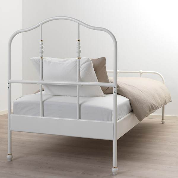 SAGSTUA Bed frame, white/Luroy 90x200 cm