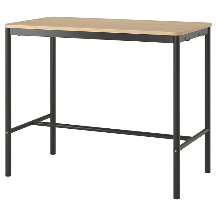 TOMMARYD Table, white stained oak veneer/anthracite 130x70x105 cm