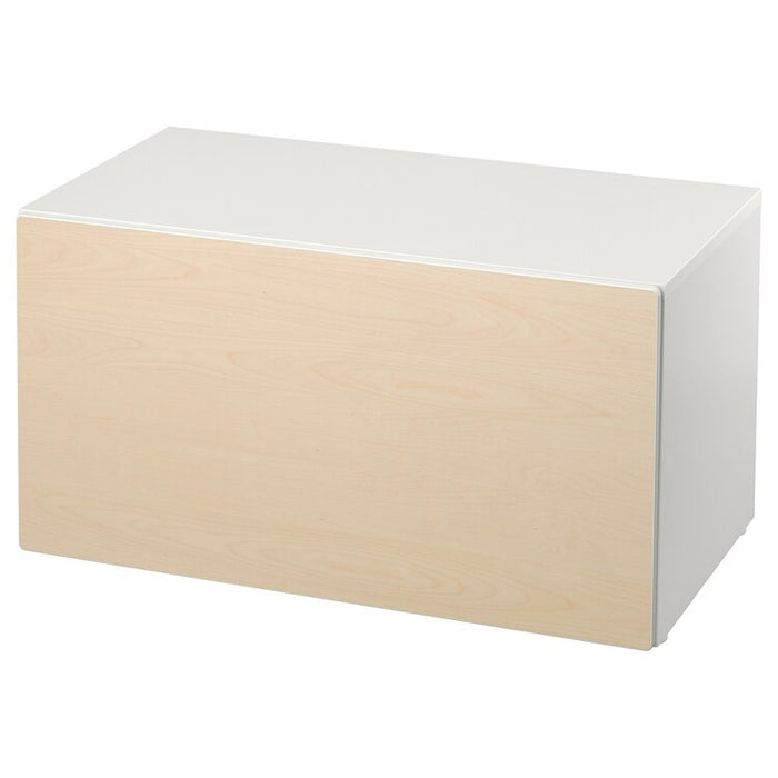 SMASTAD Bench with toy storage, white/birch, 90x52x48 cm