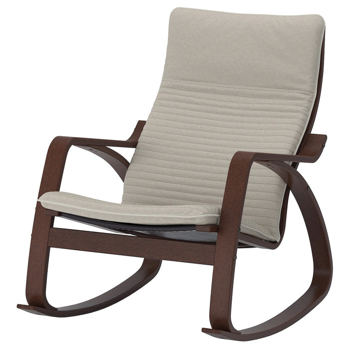 POANG Rocking-chair, brown/Knisa light beige