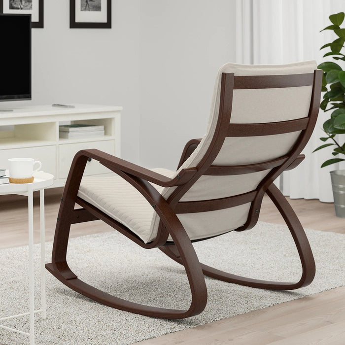 POANG Rocking-chair, brown/Knisa light beige