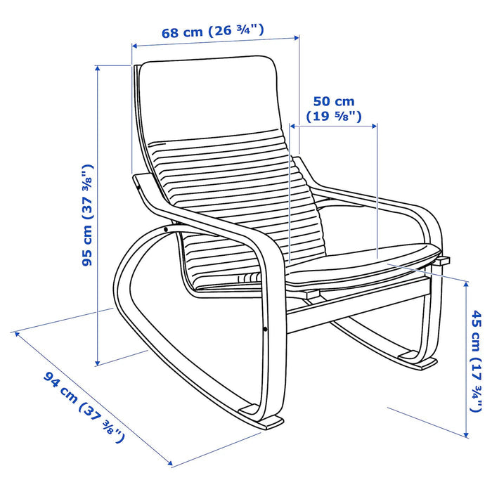 POANG Rocking-chair, brown/Knisa light beige