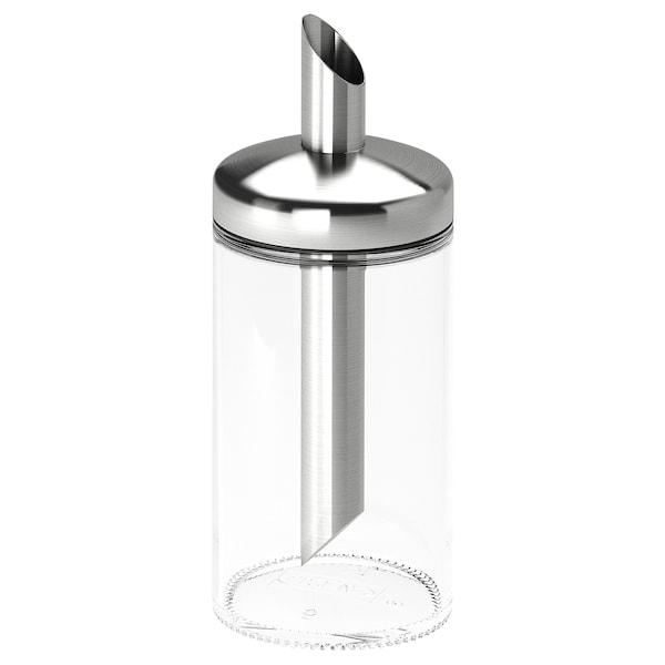 HALVTOM Salt and pepper shakers - glass/brown 4 ¾