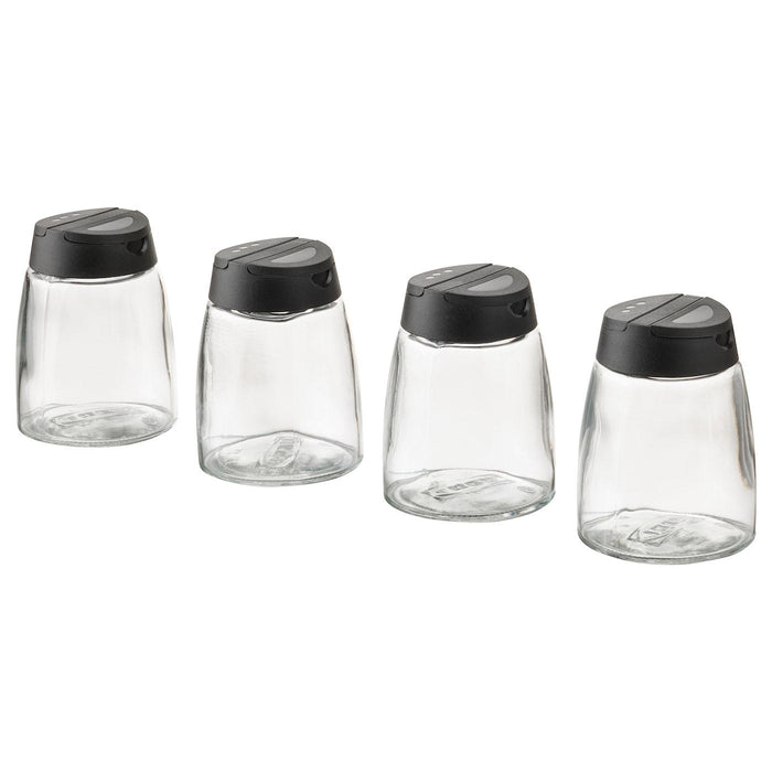 IKEA 365+ IHARDIG Spice jar, glass/black 15 cl