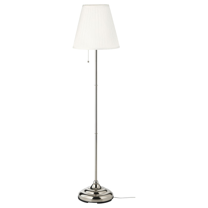 ARSTID Floor lamp, nickel-plated/white