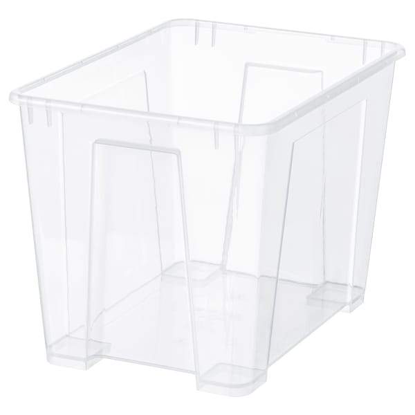 SAMLA box, transparent 39x28x28 cm/22 l