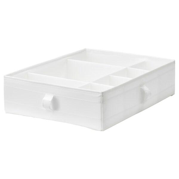 SKUBB Box with compartments, white 44x34x11 cm