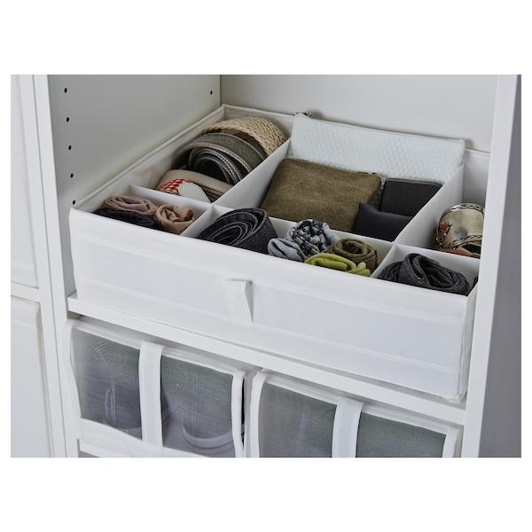 SKUBB Box with compartments, white 44x34x11 cm