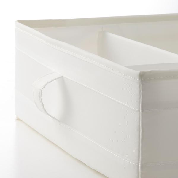 SKUBB Box with compartments, white 44x34x11 cm