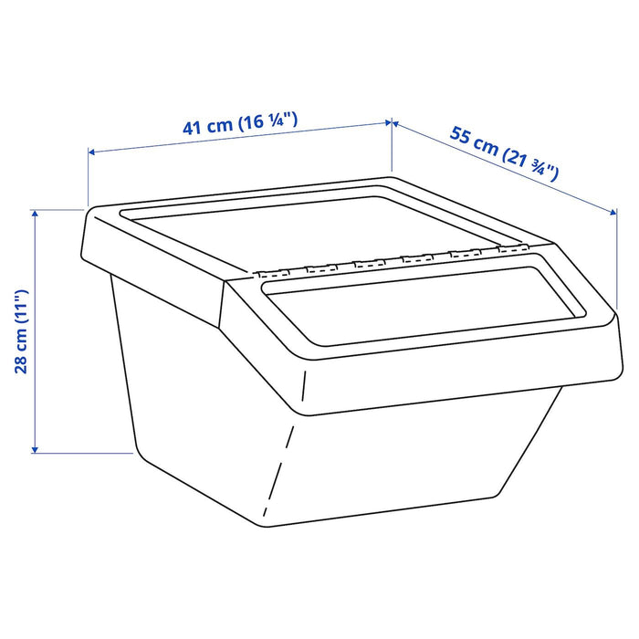 SORTERA Waste sorting bin with lid, white 37 l