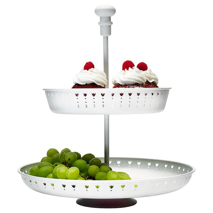 GARNERA serving stand, two tiers, white