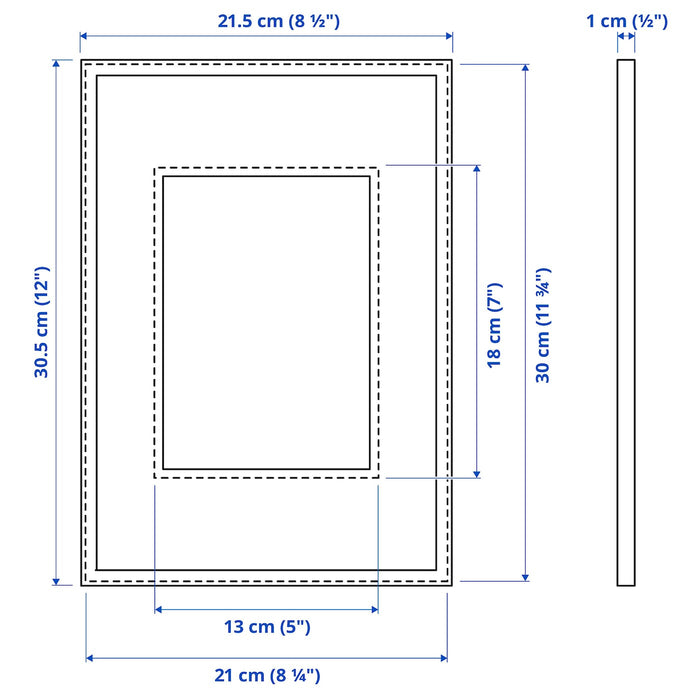 LOMVIKEN Frame, black, 21x30 cm