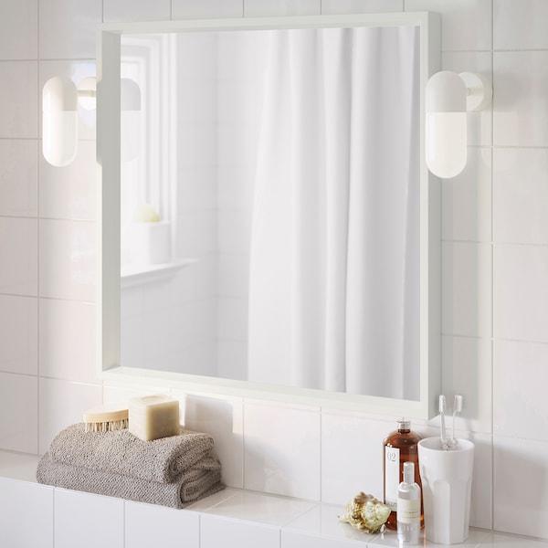 NISSEDAL Mirror, white 65x65 cm