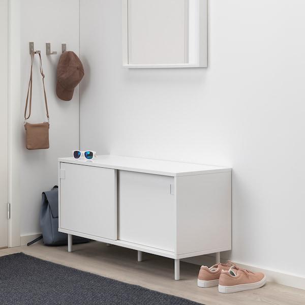 MACKAPAR Bench with storage compartments, white 100x51 cm