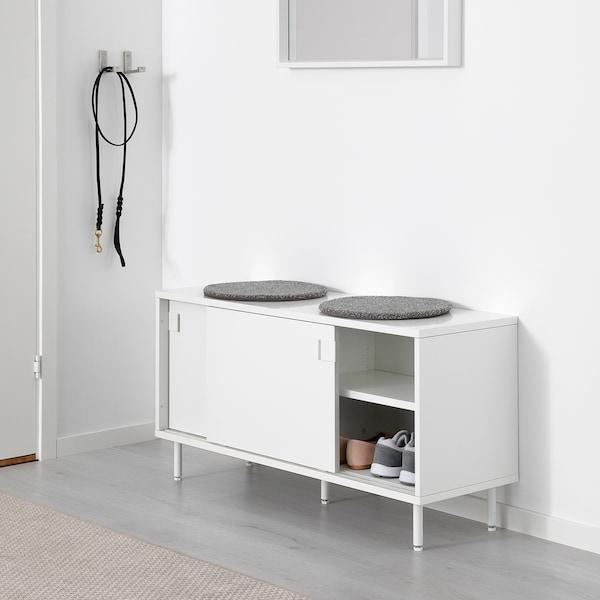 MACKAPAR Bench with storage compartments, white 100x51 cm