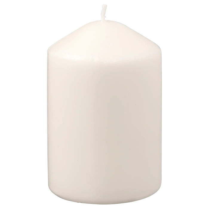 LATTNAD Unscented block candle, natural, 10 cm