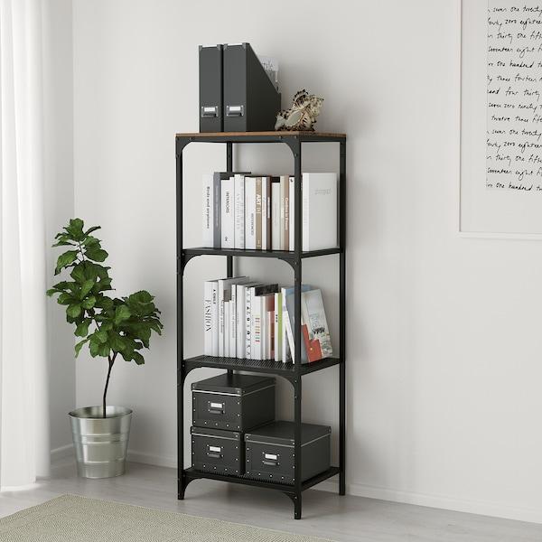 FJALLBO Shelving unit, black 51x136 cm