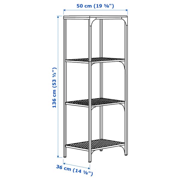 FJALLBO Shelving unit, black 51x136 cm