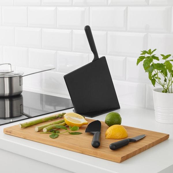 JAMFORA Knife block with 3 knifes, black