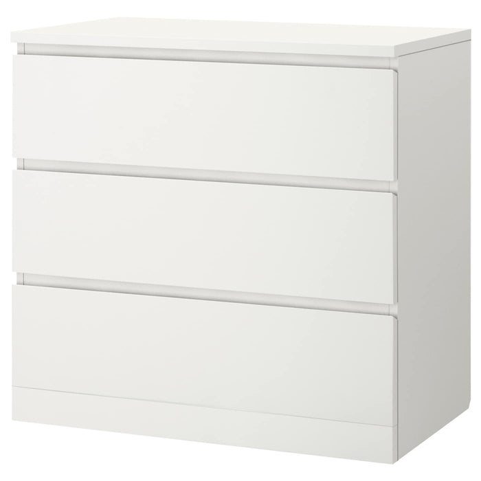 MALM Chest of 3 drawers, white 80x78 cm