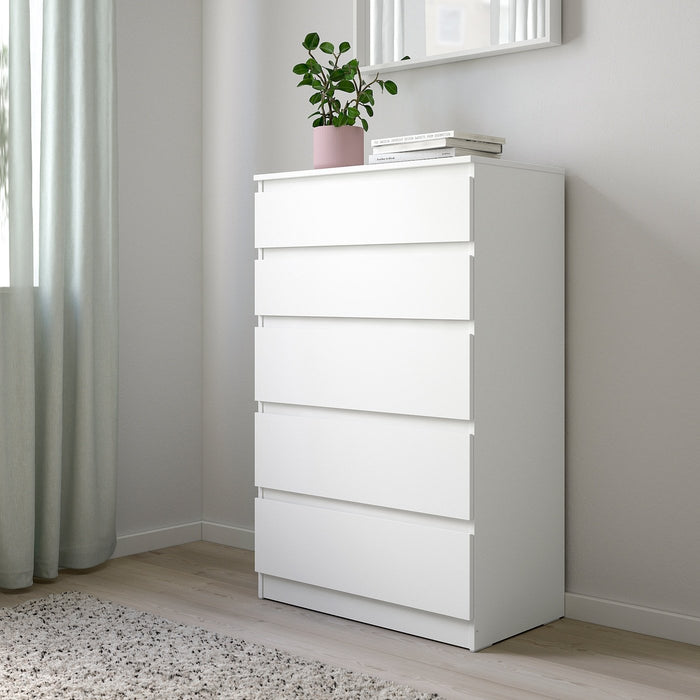 KULLEN Chest of 5 drawers, white 70x112 cm