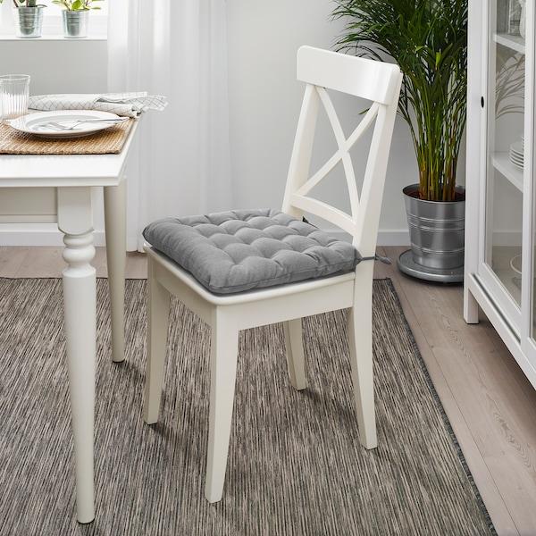 VIPPART chair cushion, grey, 38x38x6.5 cm