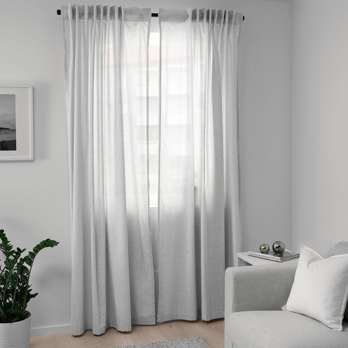 HANNALILL Curtains, 1 pair, grey 145x250 cm