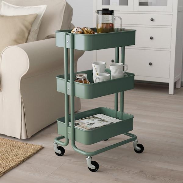 RASKOG trolley 35x45x78 cm grey-green