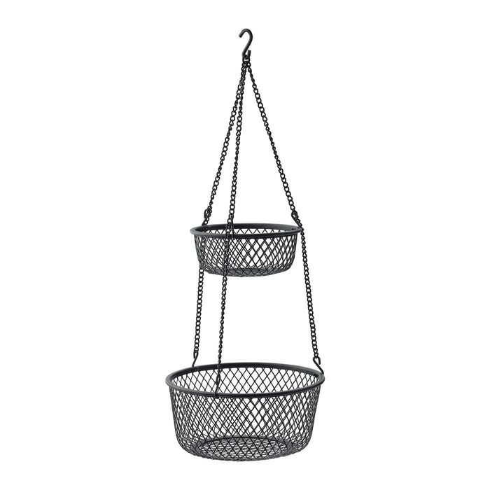 VADHOLMA Hanging storage, black/mesh25x63 cm