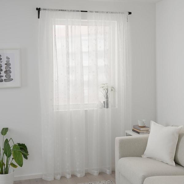 IRMALI Sheer curtains, 1 pair, white dots 145x250 cm