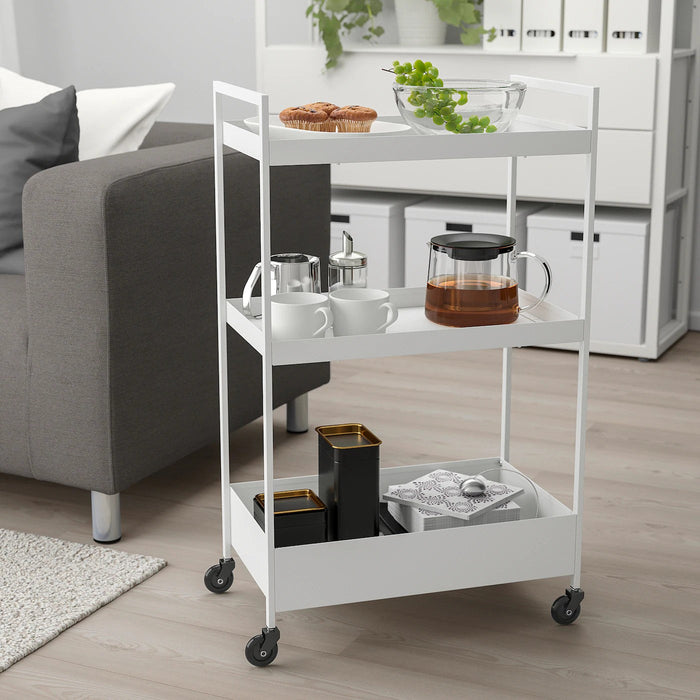 NISSAFORS trolley, white, 50.5x30x83 cm