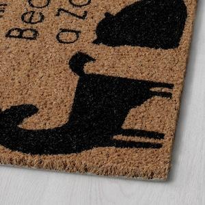 BORGLUM door mat, natural/black, 40x70 cm