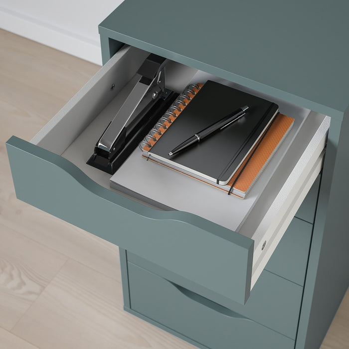 ALEX Drawer unit, grey-turquoise 36x70 cm