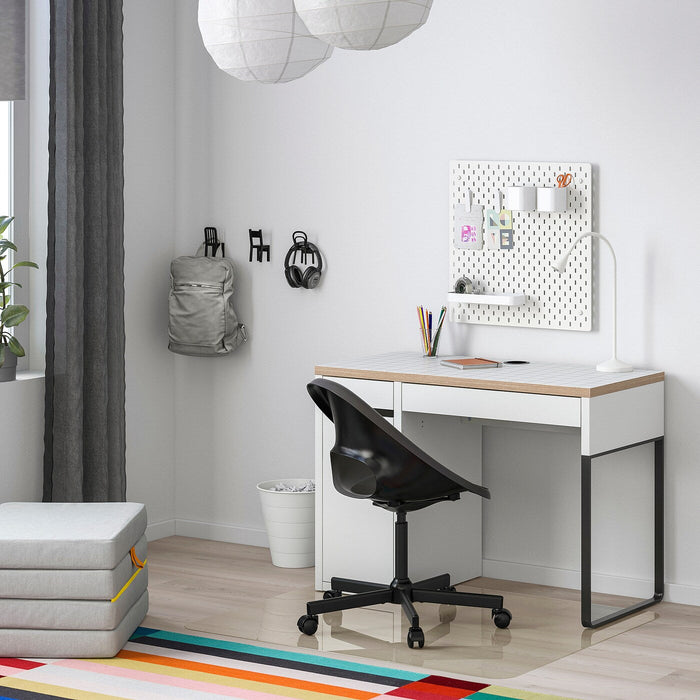 MICKE Desk, white/anthracite 105x50 cm