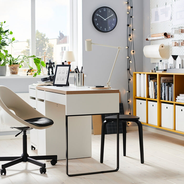 MICKE Desk, white/anthracite 105x50 cm