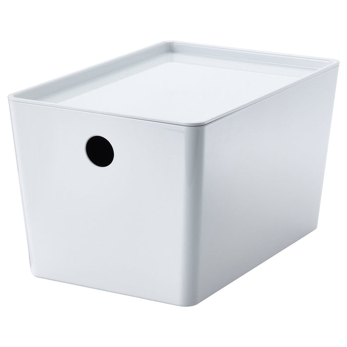 KUGGIS Box with lid, white 18x26x15 cm