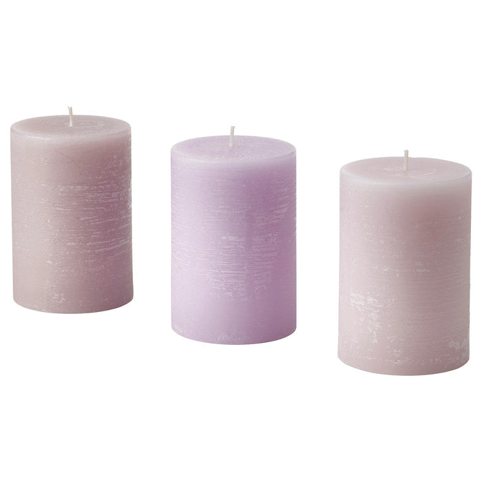 JAMNMOD Scented pillar candle, Sweet pea/purple, 30 hr